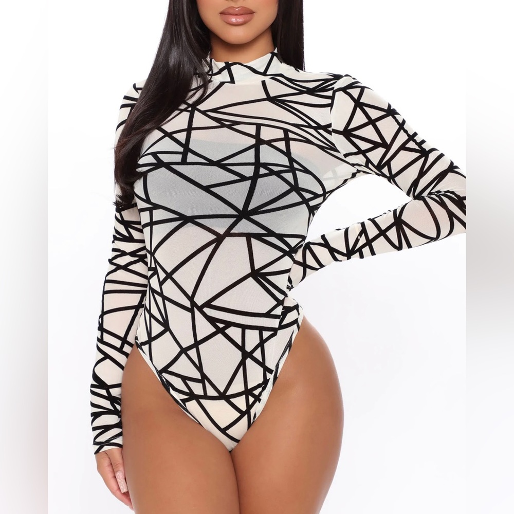 Fashion Nova Heartless Mesh Bodysuit